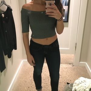 Kendall and Kylie Off the shoulder crop top